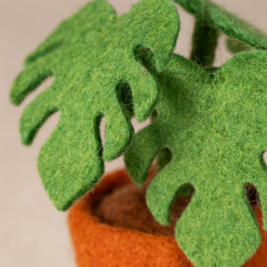 Felted Flower Pot - Leaves